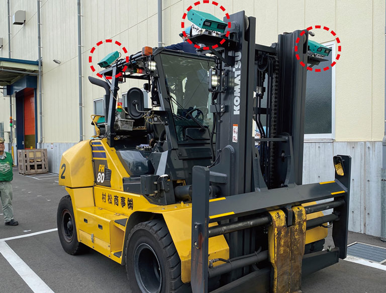 Cameras installed on forklifts
