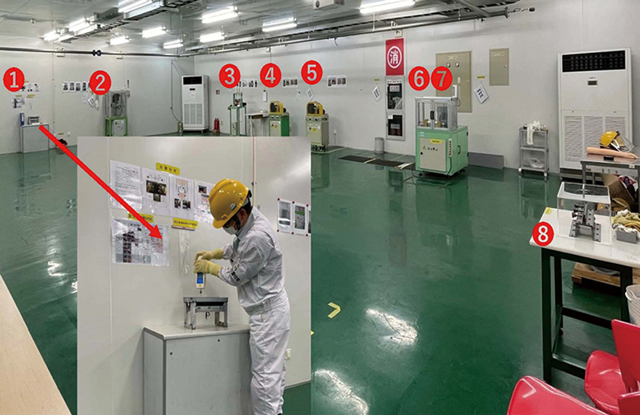 Experiential risk training equipment (demonstrating puncturing safety shoes)
(Nippon Mining & Metals (Suzhou) Co., Ltd.)
