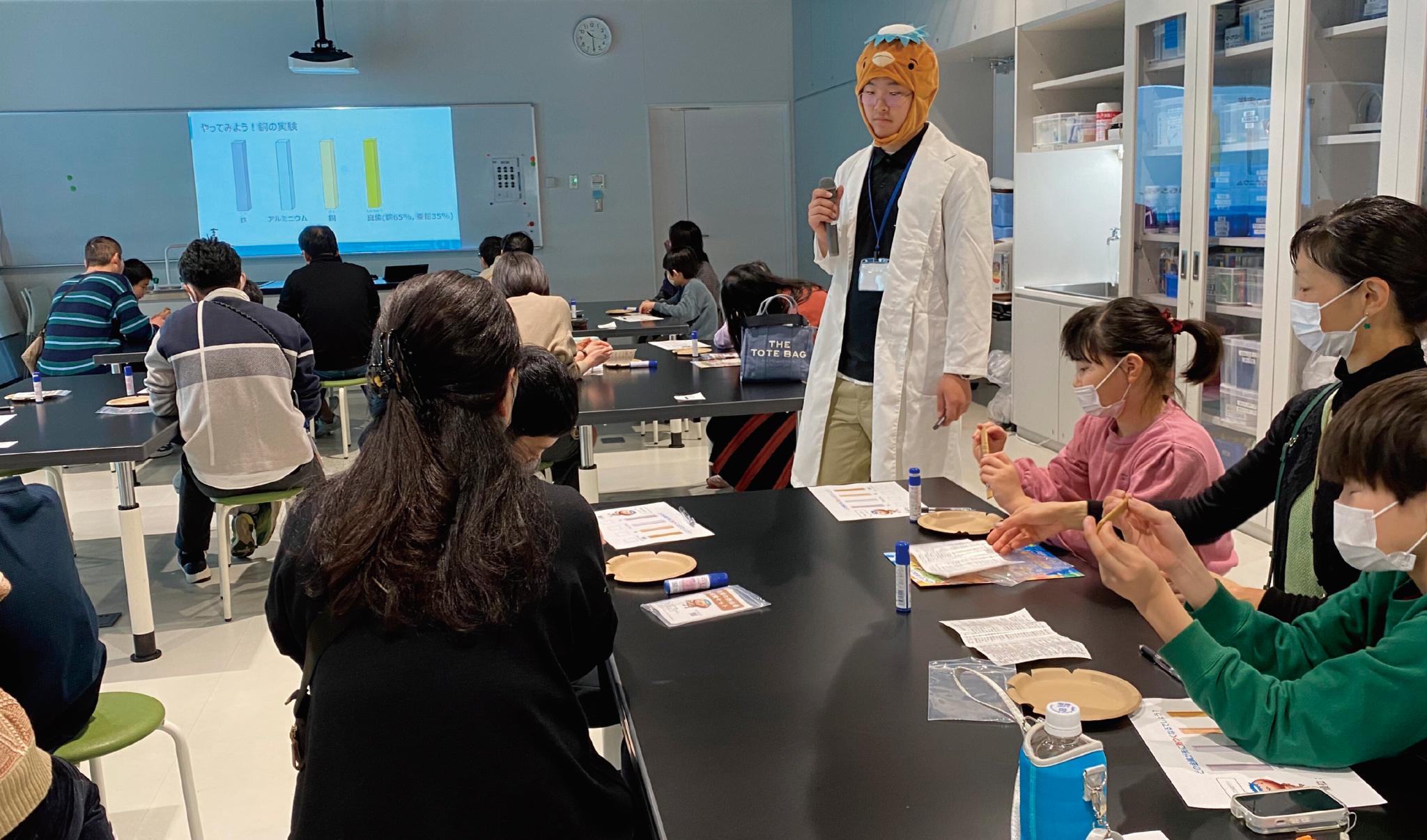 Heat conduction experiment being performed