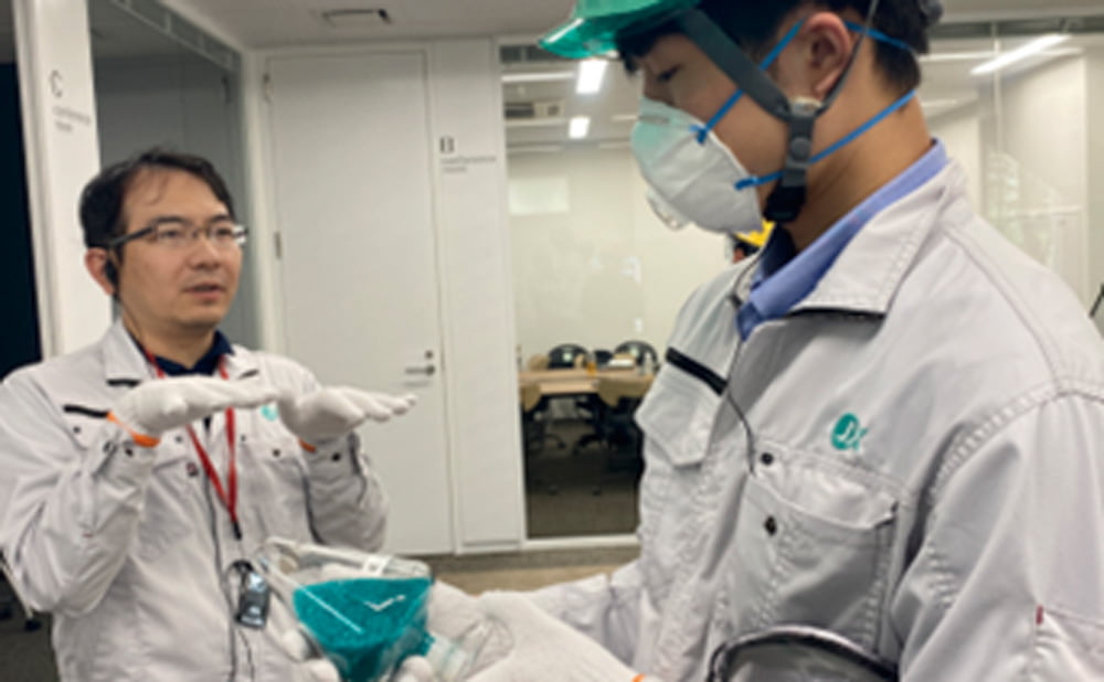 Interns working on an assignment